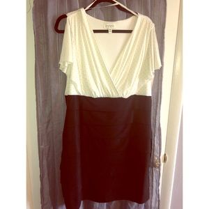 Black and white plus dress
